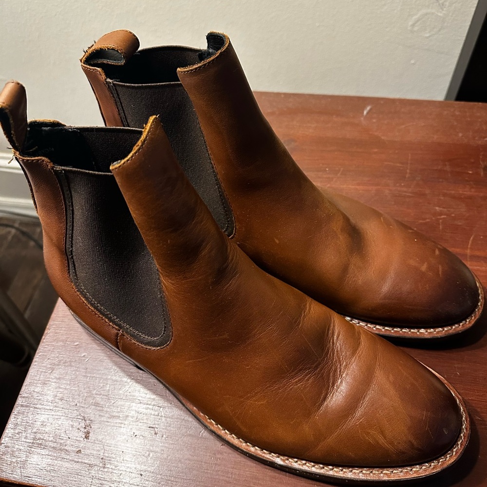 Thursday Leather Chelsea Boots in Brandy